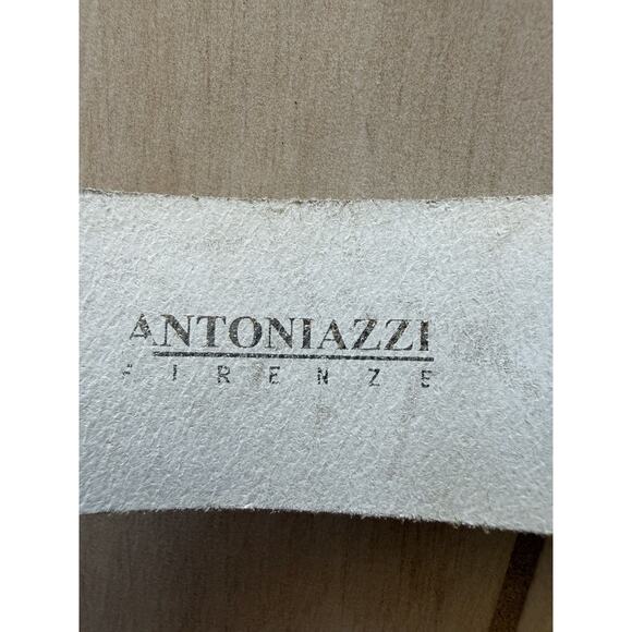 Antoniazzi Firenze White Leather O Ring Belt Italy Rhinestone Silver Wide Size M main image 8